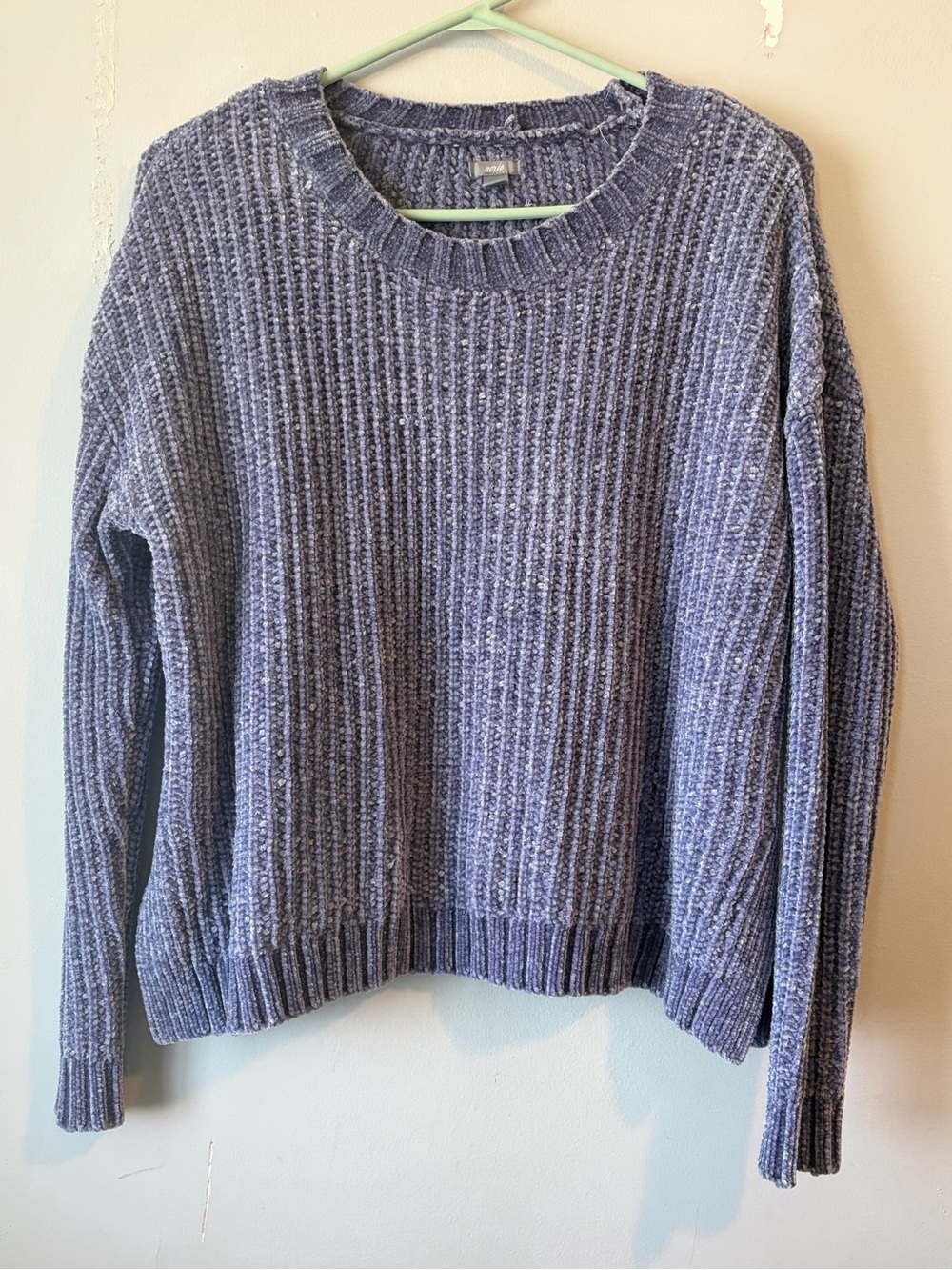 Aerie blue chenille ribbed sweater